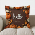 Autumn Vibes: Bird & Pumpkin Pillow Cover by Axyaa