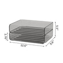 Axyaa 4-Tier Paper Tray Desk Organizer with Pen Holder, Stackable File Organizer