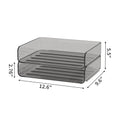 Axyaa 4-Tier Stackable Paper Tray with Pen Cup - Durable PET Desktop Organizer