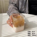 Axyaa Square Glass Cold Drink Cup - Large Capacity for Iced Coffee and Wine