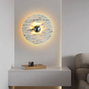 Axyaa Marble LED Wall Sconce Round Indoor Lamp for Home Decor
