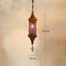 Axyaa Retro Bronze Iron Chandelier with Colorful Glass Lighting