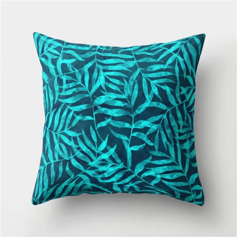 Axyaa Tropical Green Plant Tree Leaves Flower Cushion Cover 45X45CM