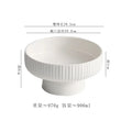 Axyaa White Striped Ceramic Dessert Sushi Plate Set of 4