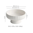 Axyaa White Striped Ceramic Dessert Sushi Plate Set of 4