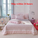 Axyaa Kapok Twill Bed Cover Set with Lace Trim and Pillowcases