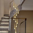 Axyaa Crystal Chandelier: Modern Stair Pendant Light for Living Room & Interior Lighting