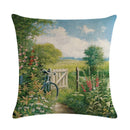 Axyaa Flower Pattern Cushion Cover Cotton Linen Throw Pillow Case for Home Sofa Decor
