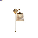 Axyaa Crystal Copper LED Wall Light Fixture for Kitchen Bedroom Home Decor
