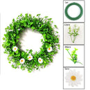 Axyaa Shamrock & Daisy Green Leaf Wreath: St. Patrick's Day DIY Front Door Decor