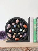 Axyaa Crystal Sun Moon Bookends: Heavy Duty Round Decorative Rack, Christmas Gift