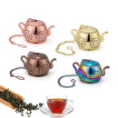 Axyaa Teapot Tea Strainer with Lid and Chain for tea brewing