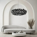 Axyaa Petal Chandelier: Modern Black Ceiling Lamp for Living Room & Bedroom