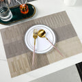 Axyaa Red Vinyl Woven Placemats - Set of 10 - Non Slip Heat-Resistant Table Mats