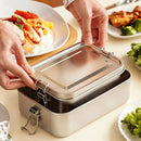 Axyaa Stainless Steel Bento Box: Sealed Metal Lunch Container for Kids & Adults