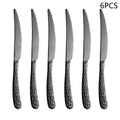 Axyaa Black Stainless Steel Cutlery Set for Home Kitchen Holiday Dinner
