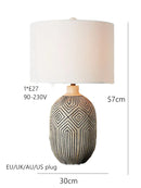 Axyaa Antique Carved Table Lamp for Living Room, Bedroom, Study - Handmade Warm Wabi Sabi Style