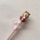 Axyaa Strawberry Bear Silicone Straw Cap for Water Cup - Pink