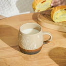 Nordic Ceramic Hand-painted Mug, Axyaa Relief Coarse Pottery Coffee Cup