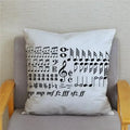Axyaa Cartoon Sheet Music Printed Cushion Cover for Bedroom and Living Room