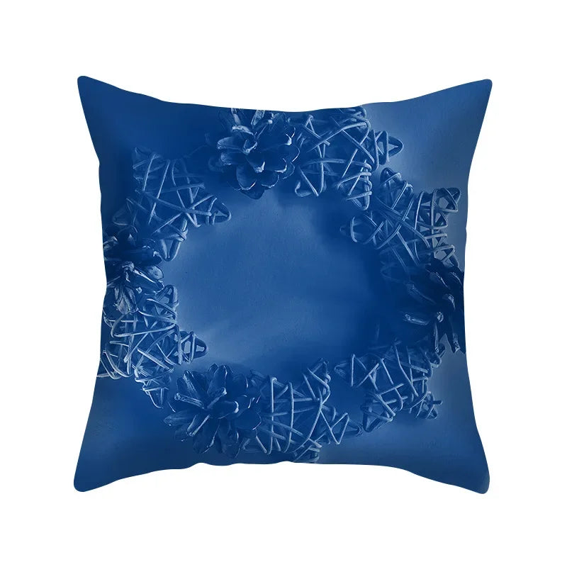 Axyaa Blue Geometry Pillowcase - Decorative Cushion Cover