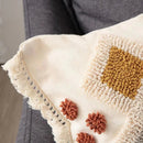Axyaa Boho Style Ivory Burt Orang Tufted Cushion Cover for Living Room Bedroom