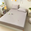 Axyaa Embroidered Milk Fleece Cotton Mattress Cover for Single Bed