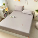 Axyaa Embroidered Milk Fleece Cotton Mattress Cover for Single Bed