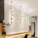 Axyaa Glass Ball Chandelier with LED Tube Bubbles - Industrial Loft Decor