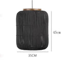 Axyaa Rattan Pendant Lamp: New Retro Handmade Chandelier for Living Room, Bedroom, and Restaurant