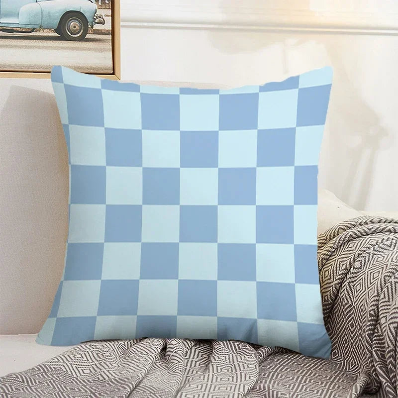 Axyaa Checkerboard Pillow Cases 45x45 Set of 2 Decorative Cushion Covers
