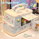 Axyaa Cute House Car Money Box Sticker Piggy Bank Kids Adults Savings Gift