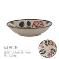 Axyaa Japanese Porcelain Plate Set: Okinawa Rose Glaze Natural Ceramic Rice Bowl