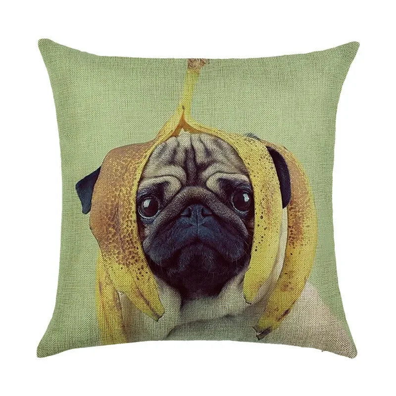 Axyaa Cartoon Dog Linen Pillowcase 45*45cm