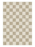Axyaa Plaid Square Geometric Large Area Carpet - Cream Checkerboard Minimalist Rug