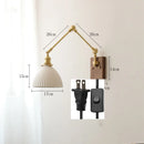Axyaa Ceramic Wall Lamp Pull Chain Switch Up Down Bedroom Living Room Lighting LED