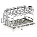 Axyaa 2 Tier Dish Drying Rack & Utensil Holder Stand