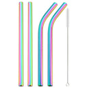 Axyaa Stainless Steel Bubble Tea Straws Set with Cleaner Brush