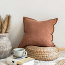 Axyaa Linen Fringed Cushion Cover for Home Decor on Bed Sofa Couch
