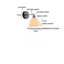Axyaa Black Round Wood LED Wall Lamp With Switch - Bedroom Living Room Bathroom Stair Light