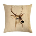 Axyaa Nordic Moose Art Linen Cushion Cover for Home Decor