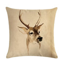 Axyaa Nordic Moose Art Linen Cushion Cover for Home Decor