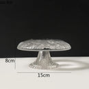Axyaa Mushroom-Shaped Glass Seafood Sushi Plate - High Footed Dessert Serving Plate