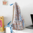Axyaa Corduroy College Backpack: Trendy Fashion Shoulder Bag for Women, Teens