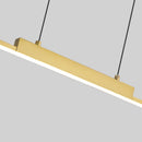Axyaa Gold LED Pendant Light: Adjustable Linear Chandelier - Dimmable Modern Minimalist Design
