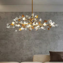 Axyaa Copper LED Chandeliers: Branch Suspension Pendant Lamp for Living Dining Room Decor