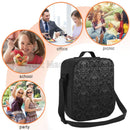 Axyaa Gothic Skull Damask Insulated Lunch Bag - Reusable Thermal Cooler Tote