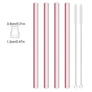 Axyaa Glass Drinking Straw Set with Cleaning Brush