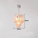 Axyaa Glass Leaf Chandelier for Kitchen Island and Dining Room, French Style Glass Shade