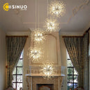 Axyaa Gold Crystal Pendant Lamp Hanging Dinning Lighting for Modern Decor
